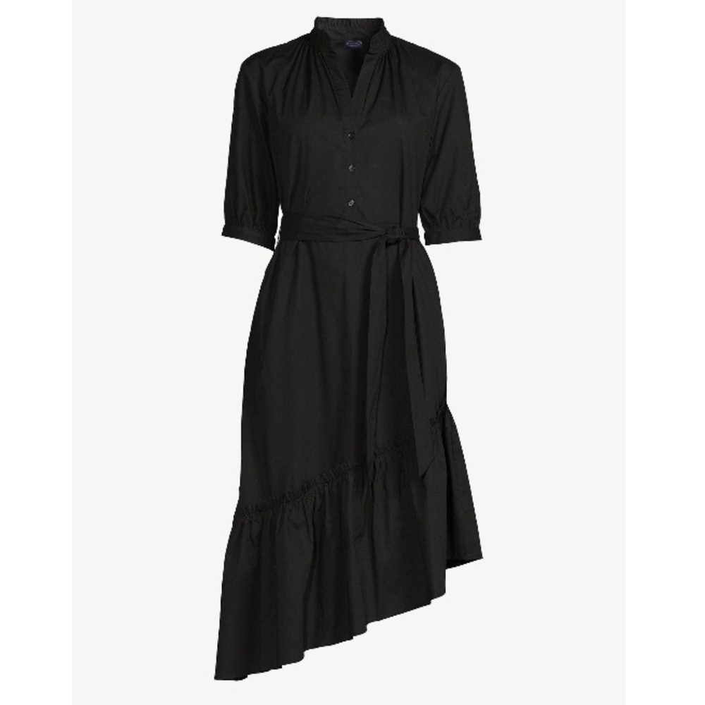 Asymmetric Ruffled MIDI Dress